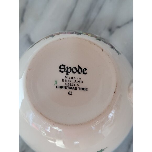 SPODE Christmas Tree Santa Coffee Tea Cups 6oz Set of 2 England VTG - Picture 10 of 15